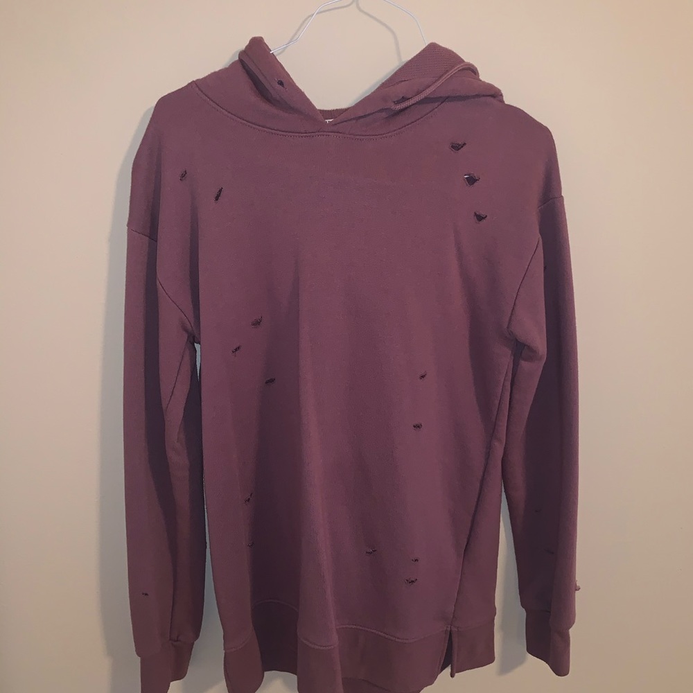 Mauve Distressed hoodie